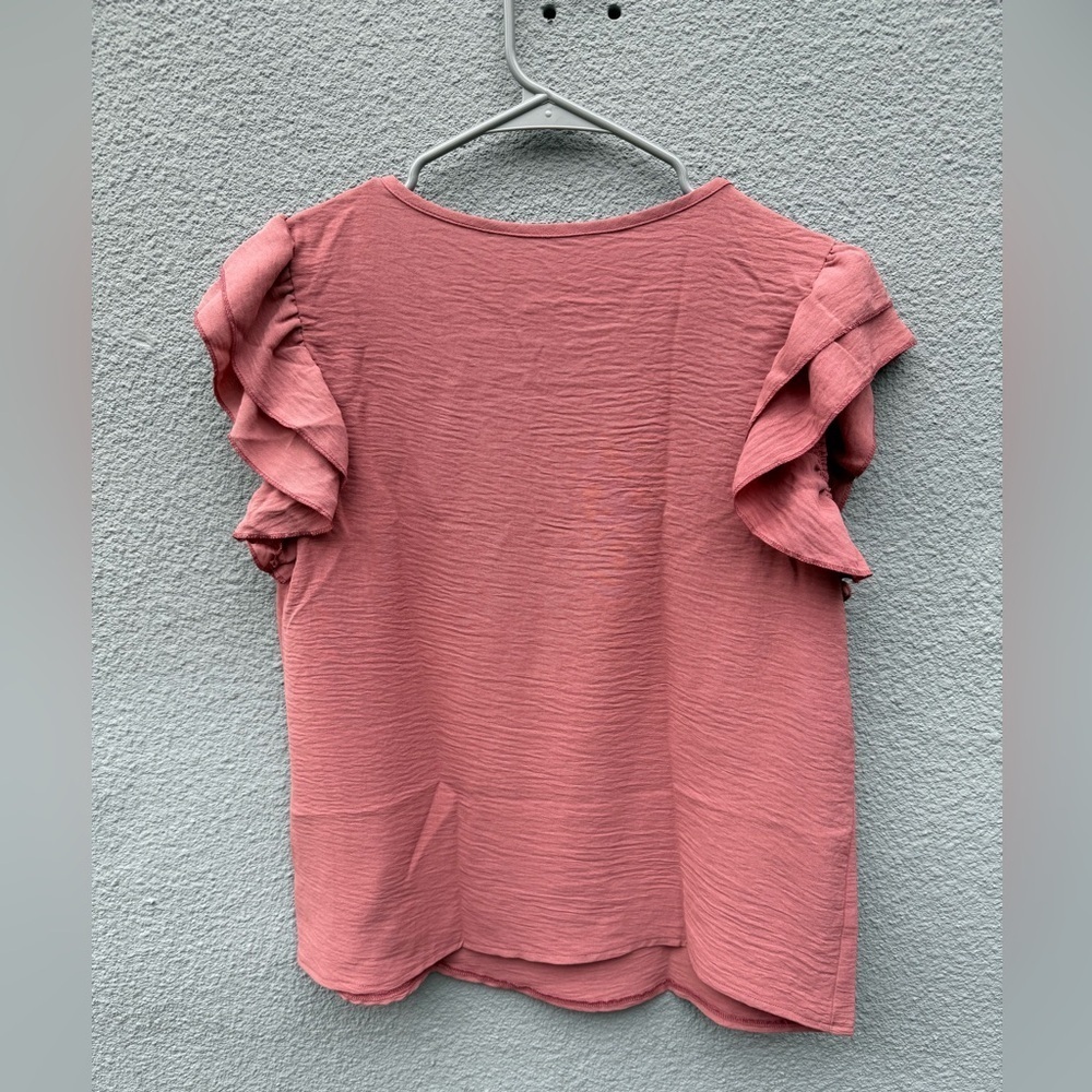 Ruffled Pink Women's Top, Size Medium - Picture 3 of 3